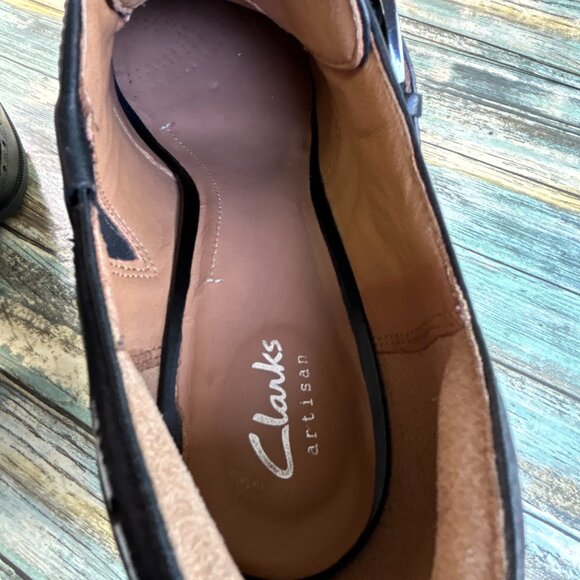 Clarks Artisan Womens Wingtip Pumps Size 10 Black Leather Brogue Menswear Formal - Picture 7 of 14